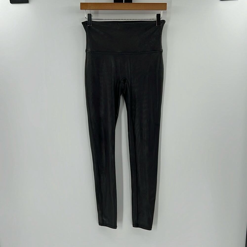 Spanx High Rise Faux Leather Leggings - Black - Large